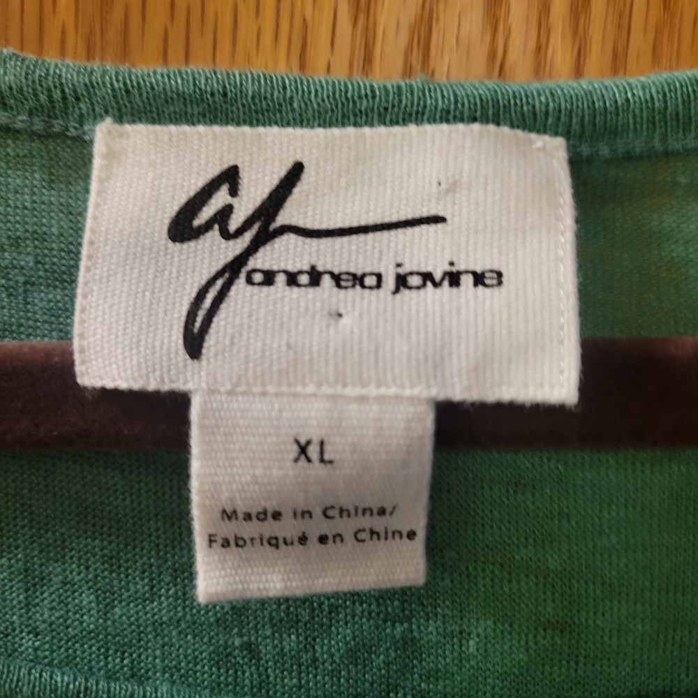 NWT andrea jovine Women's 100% Linen Boatneck Top Size XL - Picture 3 of 7
